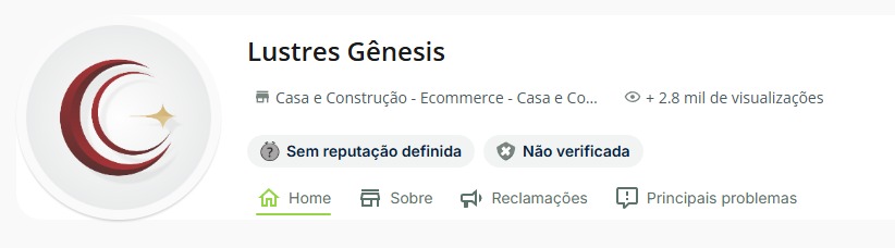 Reputação da Lustres Gênesis no Reclame aqui 2025